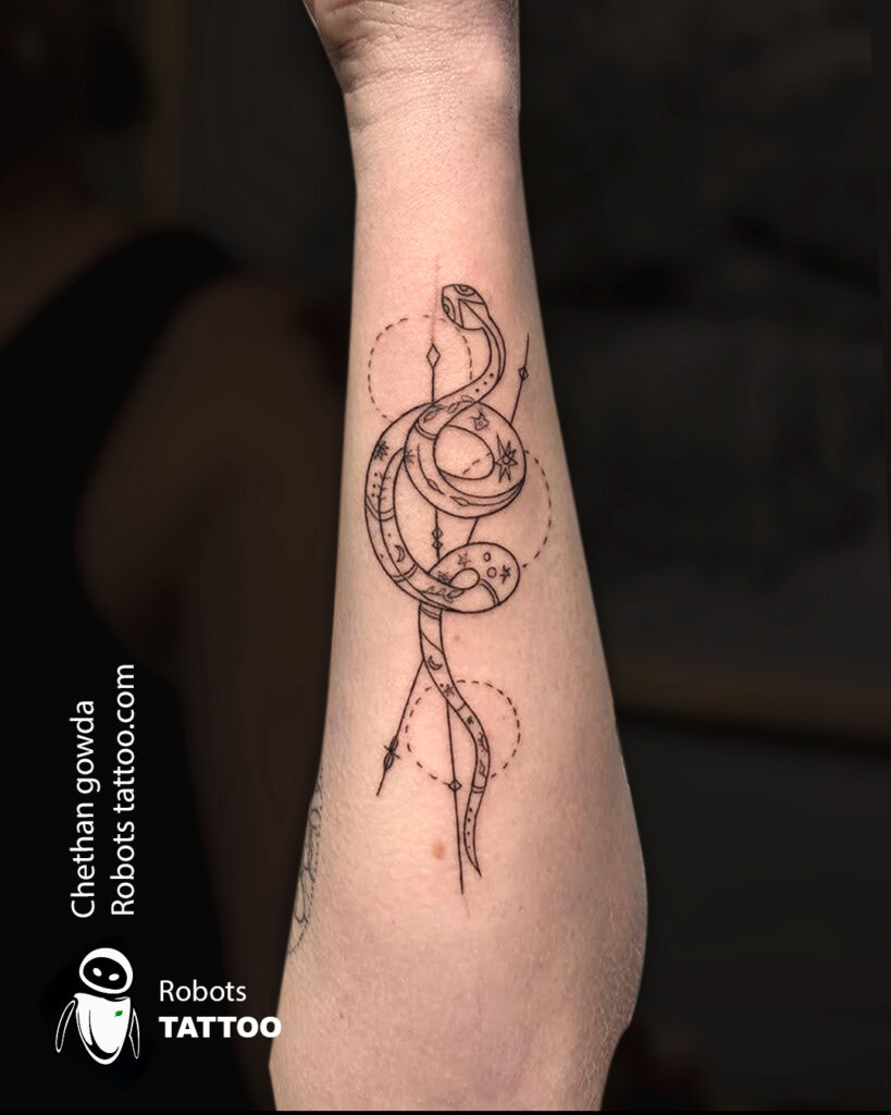 geometric tattoo ideas robots tattoo