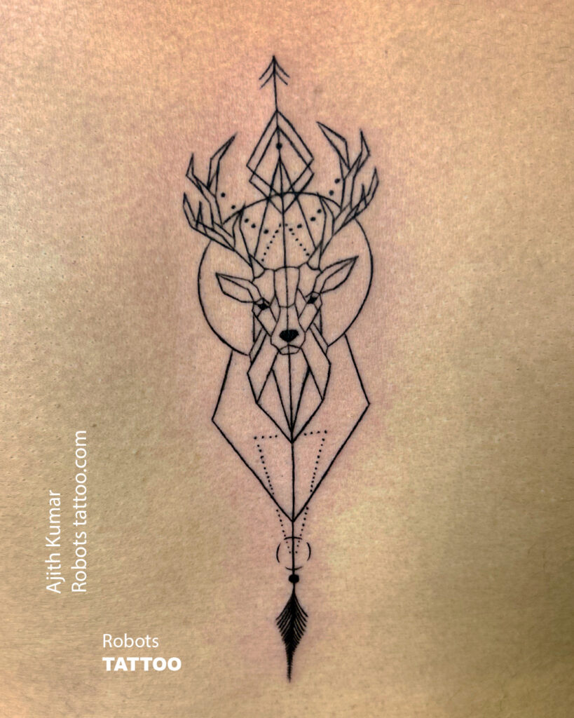 Geometric tattoo line art ideas