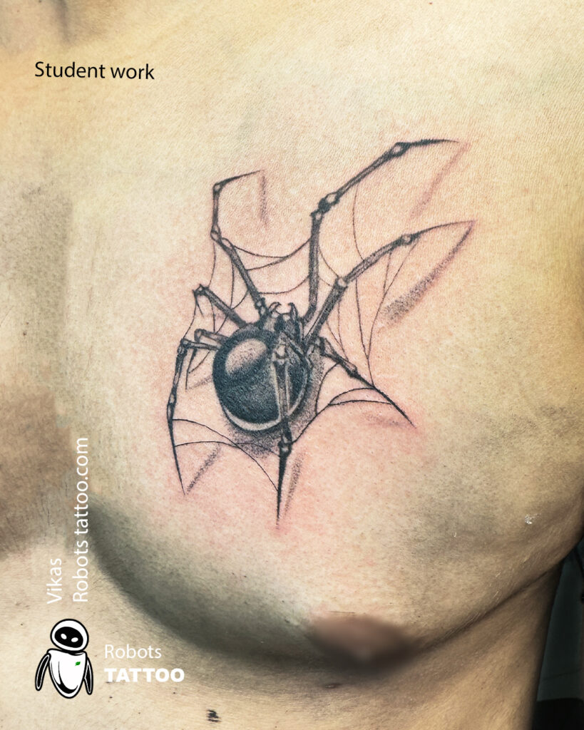 spider tattoo student work