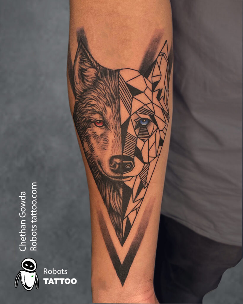 #wolf tattoo ideas done @robotstattoo @chethangowdarobotstattoo