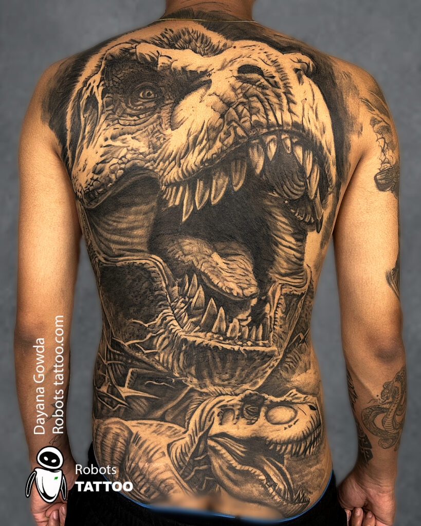 a person with a tattoo on their back