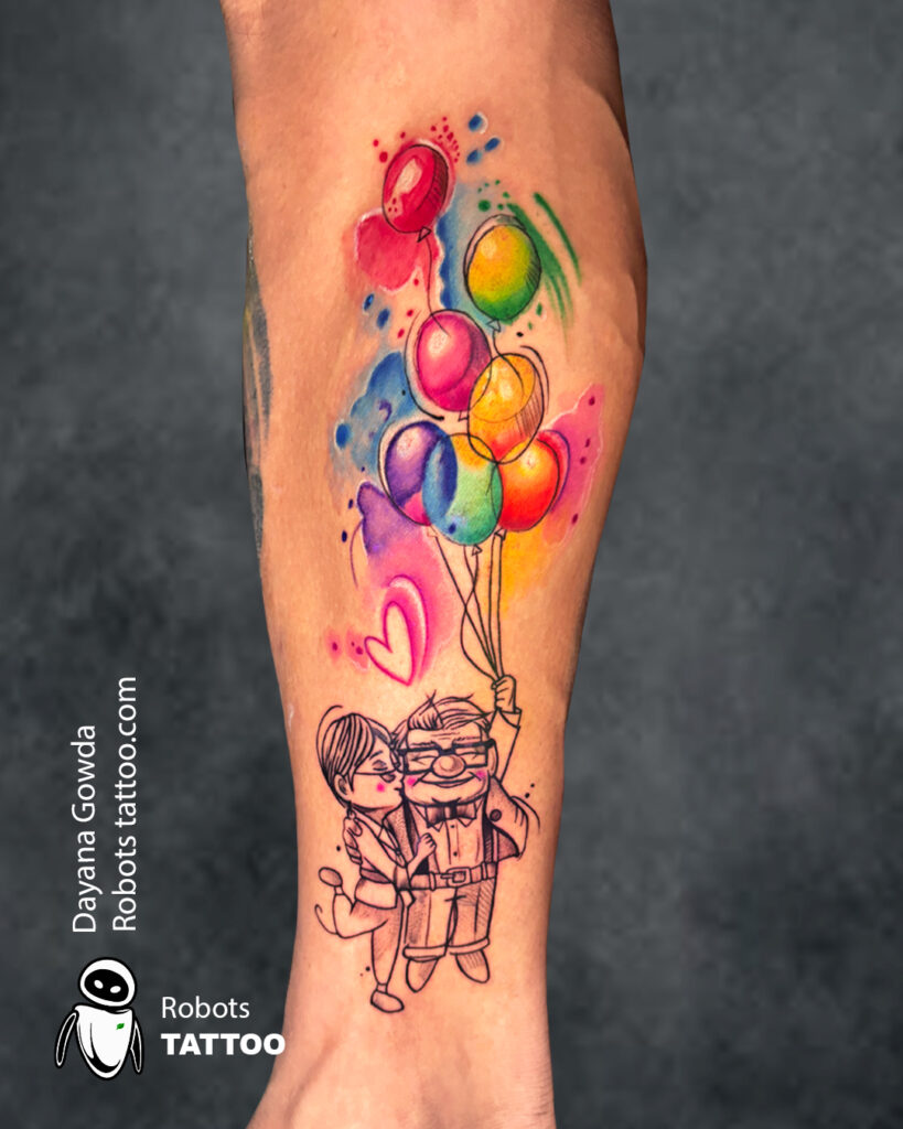 the movie up line are with colour splash