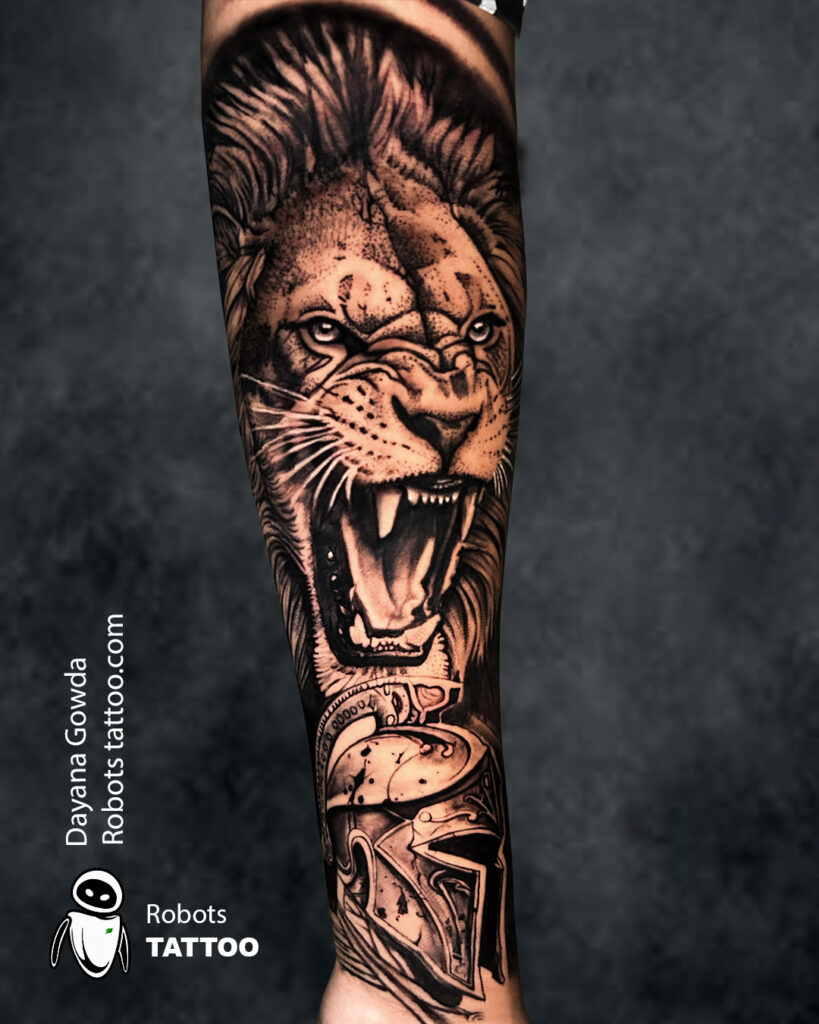 roaring lion tattoo ideas spartan tattoo ideas tattoo by dayana gowda @robots tattoo