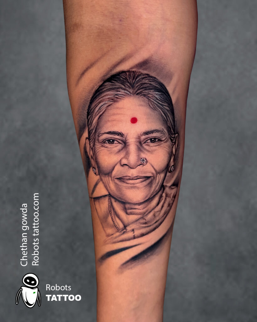 Portrait tattoo done at @Robotstattoo by chethangowda