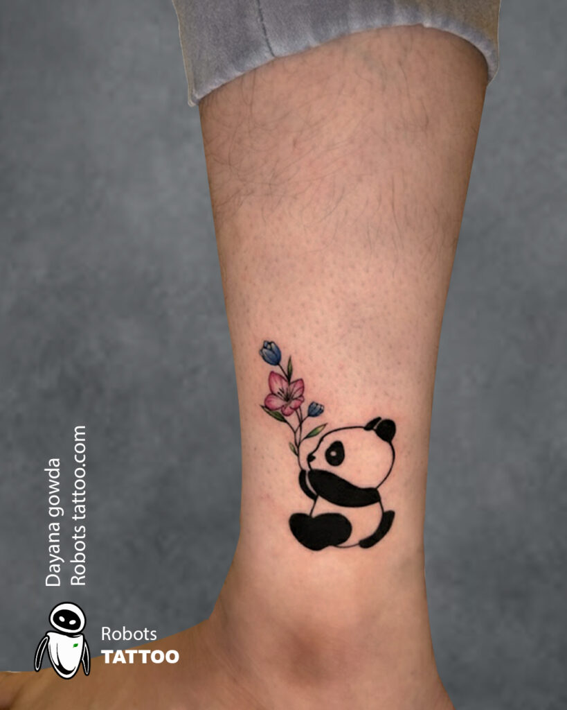 Best panda leg tattoo @robots Tattoo
