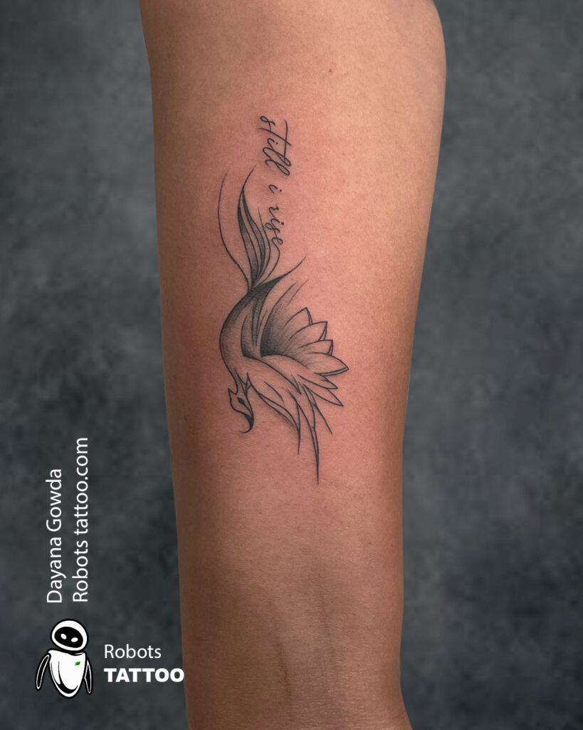 bird tattoo with script @ robots tattoo